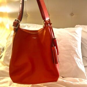 Coach Red Leather Shoulder Bag